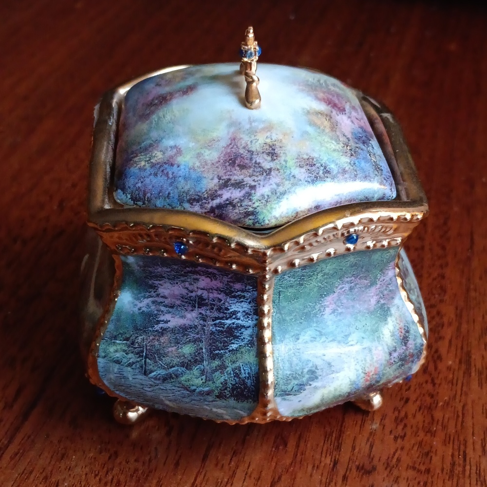 2003 Thomas Kinkades Blessing "Find Peace" Music box No. B1746 Amazing Grace - Picture 7 of 10